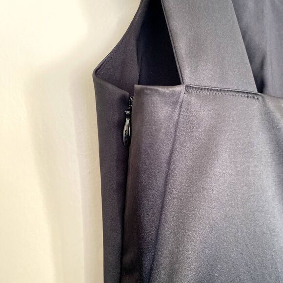 The Limited Event Satin‎ Sheath Dress Pleated Bodice Little Black Dress Size 2 - Picture 5 of 7